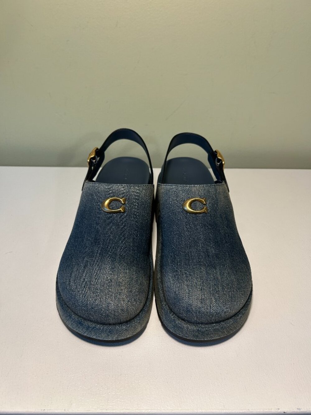 Coach Women's Sculpted C Platform Clog In Loved Denim - Picture 3 of 15